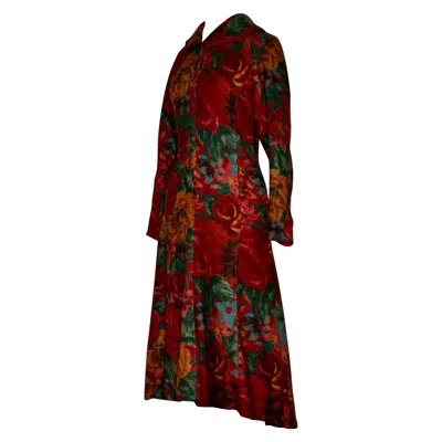 Pre-owned Kenzo , Paris Wool Floral Dress In Black