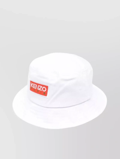 Kenzo Parisian Sun Hat With Broad Brim And Delicate Stitching In White