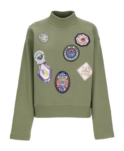 KENZO KENZO BADGES PATCH KNITTED HIGH-NECK SWEATSHIRT