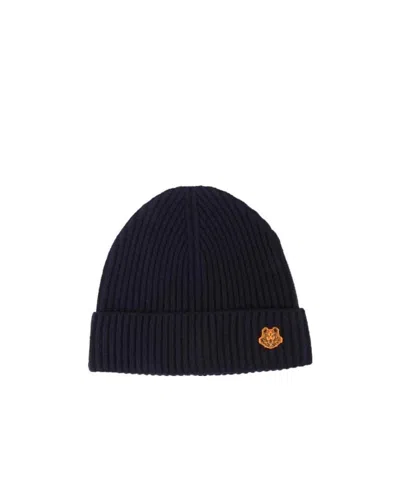 Kenzo Patch-embellished Ribbed-knit Beanie In Black