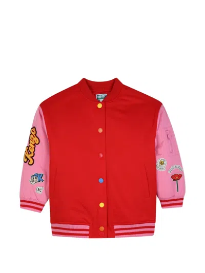 Kenzo Kids' Patch-detail Bomber Jacket In Red