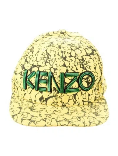 Pre-owned Kenzo Pattern Print Baseball Cap In Yellow