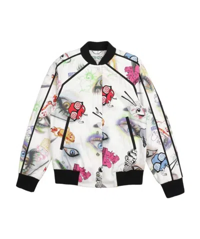 Kenzo Pattern Printed Baseball Jacket In White