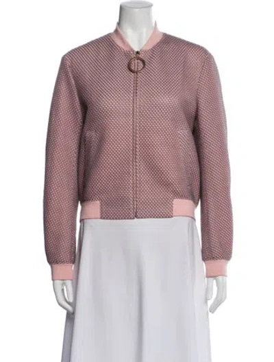 Pre-owned Kenzo Patterned Bomber Jacket In Pink