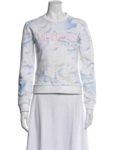 Pre-owned Kenzo Patterned Crew Neck Sweatshirt In Neutral