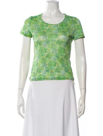 Pre-owned Kenzo Patterned Crew Neck T-shirt In Green