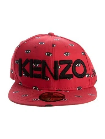 Pre-owned Kenzo Patterned Flat Hat In Red