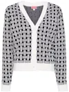Kenzo Cardigan With Jacquard Pattern In White