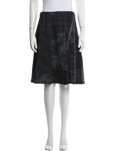 Pre-owned Kenzo Patterned Midi Length Skirt In Blue