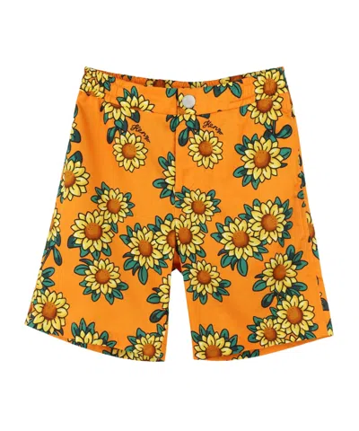 Kenzo Patterned Shorts In Orange