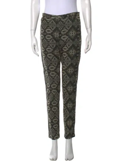 Pre-owned Kenzo Patterned Straight Leg Pants In Green