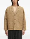 Kenzo Patterned-weave Workwear Jacket In Brown