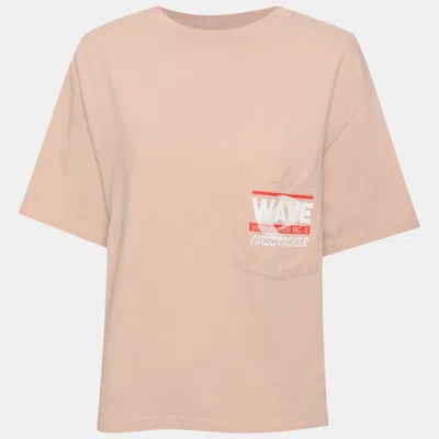 Pre-owned Kenzo Peach Printed Jersey T-shirt In Pink