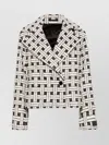 Kenzo Peak Lapel Check Pattern Cotton Blend Jacket