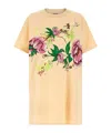 Kenzo 'floral Graphic Kimono Sleeve Dress' In Nude