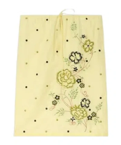 KENZO 'KENZO PEONIES' EMBROIDERED STRAIGHT KNEE SKIRT