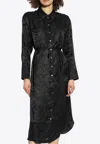 Kenzo Peonies Jacquard Shirt Dress In Black