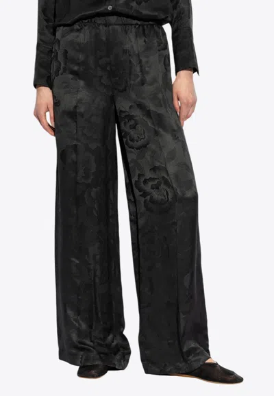 KENZO PEONIES JACQUARD WIDE-LEG PANTS