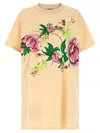 Kenzo 'floral Graphic Kimono Sleeve Dress' In Pink