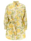 Kenzo 'sleeve Kimono Peonies' Dress