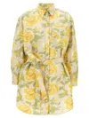 Kenzo 'sleeve Kimono Peonies' Dress In Multicolor