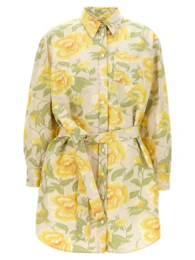 KENZO PEONIES KIMONO SLEEVE DRESS