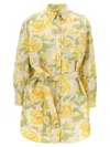 Kenzo 'sleeve Kimono Peonies' Dress
