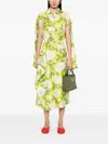Kenzo ' Peonies' Midi Skirt In Green