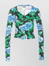 Kenzo Peonies Print V-neck Top