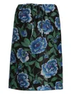 Kenzo Midirock Mit Pfingstrosen-print In Green
