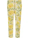 Kenzo Floral Pattern Cropped Length Pants In Neutrals