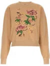Kenzo Peonies Crew Neck Floral Print Sweatshirt In Nude