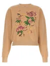 Kenzo Peonies Crew Neck Floral Print Sweatshirt In Orange