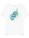Kenzo 'peonies' Floral Print T-shirt In White