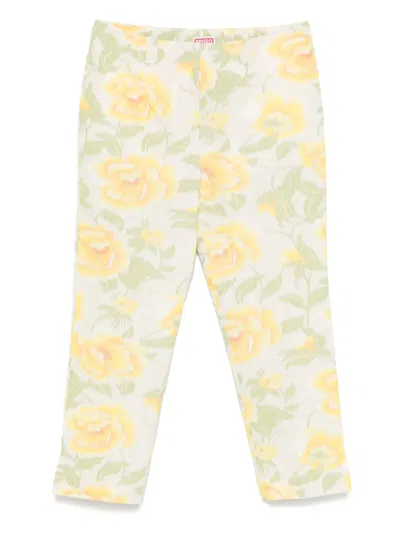 Kenzo Peonies Trousers In White