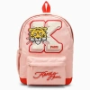 KENZO KENZO | PINK AND RED BACKPACK WITH LOGO PATCH
