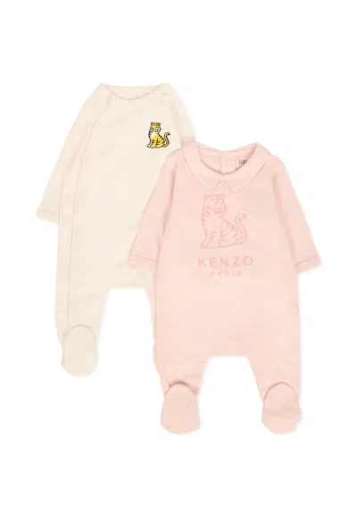Kenzo Pink Babygrow Set For Baby Girl With Kotora