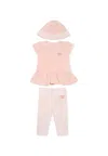 Kenzo Pink Birth Set For Baby Girl With Floral Print In Pink