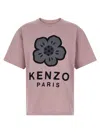 Kenzo Boke Flower Embroidered Oversized Cotton T-shirt Clothing In Pink