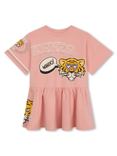 Kenzo Kids' Pink Campus Cotton Dress