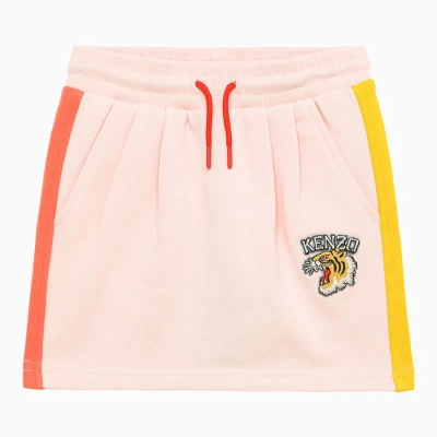 Kenzo Kids' Pink Cotton Skirt With Logo Patch