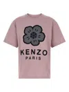 Kenzo Boke Flower Embroidered Oversized Cotton T-shirt Clothing In Pink