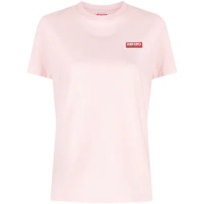 Kenzo Logo印花棉t恤 In Pink