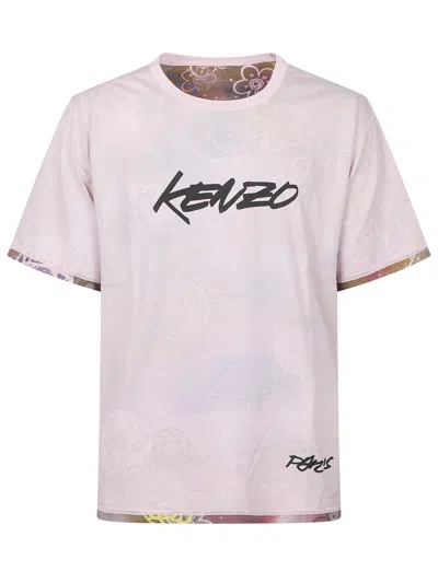 KENZO MEN PINK CREWNECK LOGO T-SHIRT, XL LUXURY T-SHIRTS FOR MEN DARVEYS
