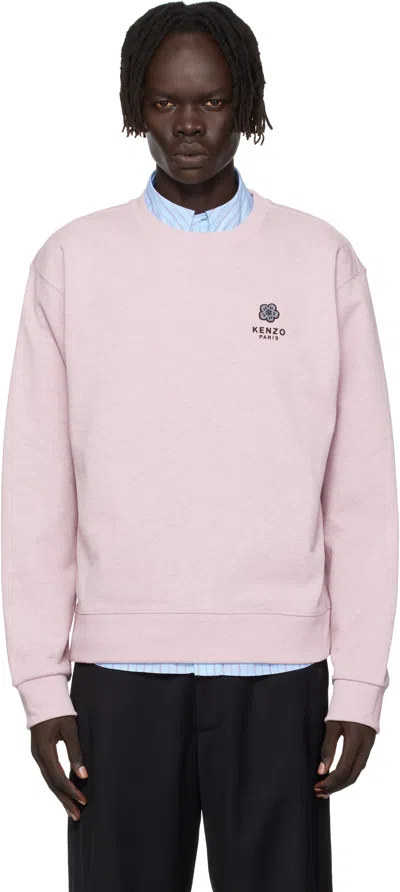 KENZO PINK KENZO PARIS 'BOKE FLOWER' EMBROIDERED SWEATSHIRT