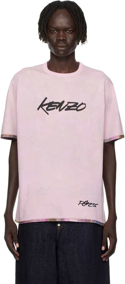 KENZO PINK KENZO PARIS FUTURA 2000 EDITION REVERSIBLE T-SHIRT