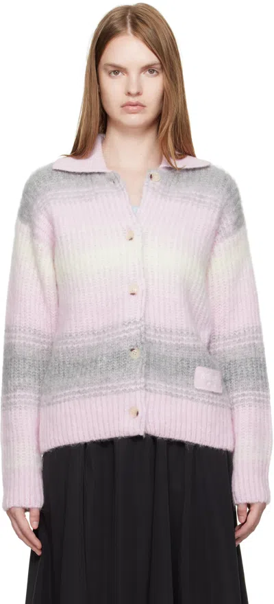 Kenzo Pink  Paris ' Speed Stripe' Cardigan In Purple