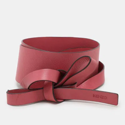 Pre-owned Kenzo Pink Leather Waist Belt M