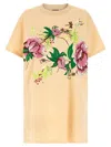 Kenzo 'floral Graphic Kimono Sleeve Dress' In Pink
