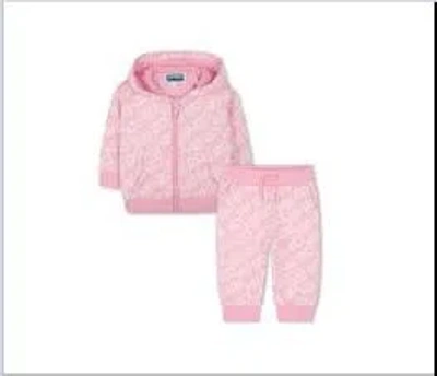 Kenzo Pink Suit For Baby Girl With Logo